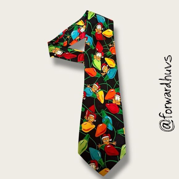 Vintage Garfield Christmas Lights Necktie – Paws Addiction - Picture 6 of 7